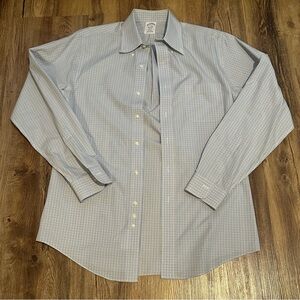 Brooks Brothers Light Blue Windowpane Dress Shirt